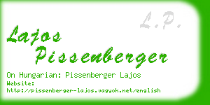 lajos pissenberger business card